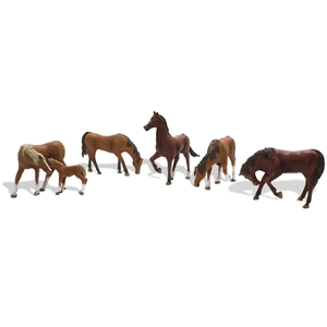 Woodland Scenics - WA1842 HO Chestnut Horses - 1:87 Scale