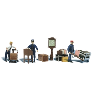 Woodland Scenics - WA1909 HO Depot Workers & Accessories - 1:87 Scale