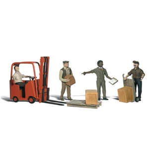 Woodland Scenics - WA1911 HO Workers W/Forklift - 1:87 Scale