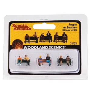 Woodland Scenics - WA1924 HO People On Benches - 1:87 Scale