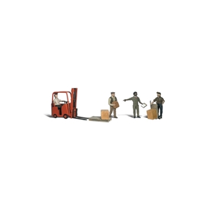 Woodland Scenics - WA2192 N Workers With Forklift - 1:160 Scale
