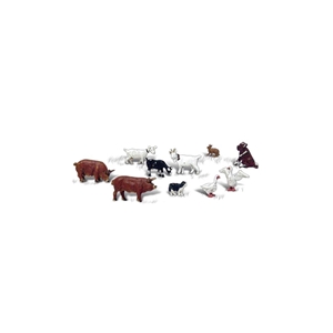 Woodland Scenics - WA2202 N Barnyard Animals - 1:160 Scale
