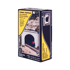 Woodland Scenics - WC1156 N Concrete Double Tunnel Portal (x2) - 1:160 Scale