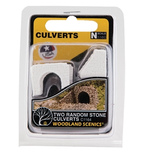 Woodland Scenics - WC1164 N Random Stone Culvert (x2) - 1:160 Scale