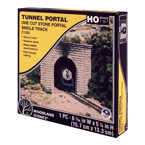 Woodland Scenics - WC1253 HO Cut Stone Single Tunnel Portal - 1:87 Scale