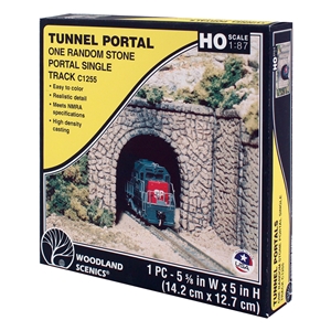 Woodland Scenics - WC1255 HO Random Stone Single Tunnel Portal - 1:87 Scale