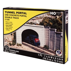 Woodland Scenics - WC1256 HO Concrete Double Tunnel Portal - 1:87 Scale