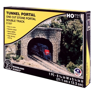 Woodland Scenics - WC1257 HO Cut Stone Double Tunnel Portal - 1:87 Scale