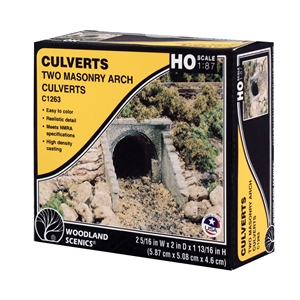 Woodland Scenics - WC1263 HO Masonry Arch Culvert (x2) - 1:87 Scale