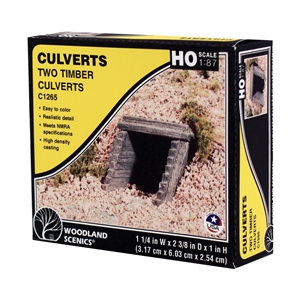 Woodland Scenics - WC1265 HO Timber Culvert (x2) - 1:87 Scale