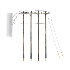 Woodland Scenics - WUS2250 N Wired Poles Single Crossbar - 1:160 Scale
