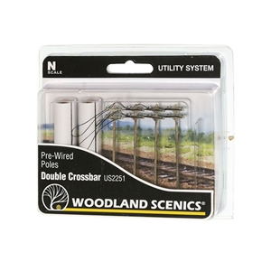 Woodland Scenics - WUS2251 N Wired Poles Double Crossbar - 1:160 Scale