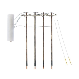 Woodland Scenics - WUS2265 HO Wired Poles Single Crossbar - 1:87 Scale