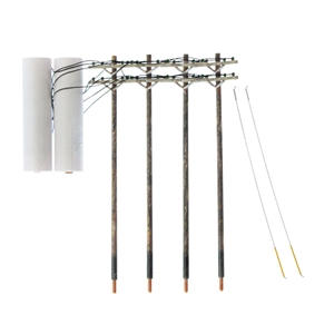 Woodland Scenics - WUS2266 HO Wired Poles Double Crossbar - 1:87 Scale