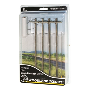 Woodland Scenics - WUS2280 O Wired Poles Single Crossbar - 1:48 Scale