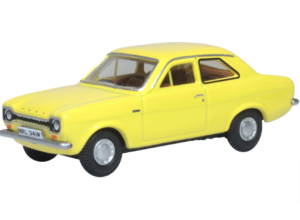 OXFORD DIECAST 76FE004 Ford Escort Mk1 Daytona Yellow OO Gauge