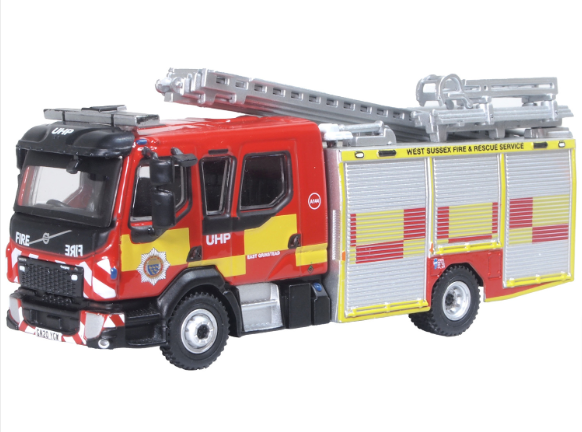 OXFORD DIECAST 76VEO004 Volvo FL Emergency 1 Pump Ladder West Sussex Fire & Rescue - OO Gauge