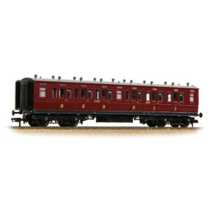 Bachmann 39-863 LNWR 50ft Arc Roof Composite Corridor LMS Crimson Lake - OO Gauge
