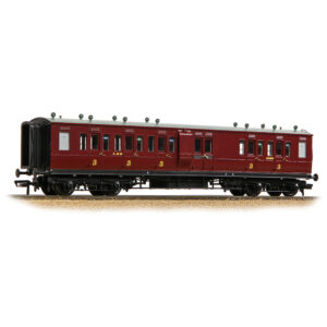 Bachmann 39-883 LNWR 50ft Arc Roof Brake Third Corridor LMS Crimson Lake - OO Gauge