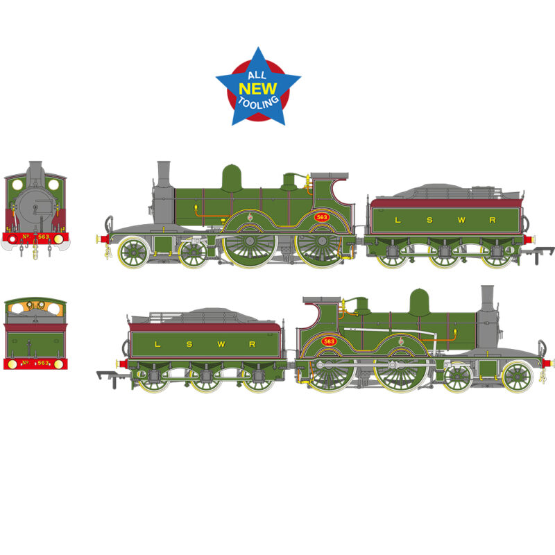 EFE Rail E85030 LSWR Adams T3 563 LSWR Drummond Green - OO Gauge ...
