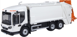 OXFORD DIECAST 76DE003 Dennis Eagle Olympus Refuse Truck White - OO Gauge
