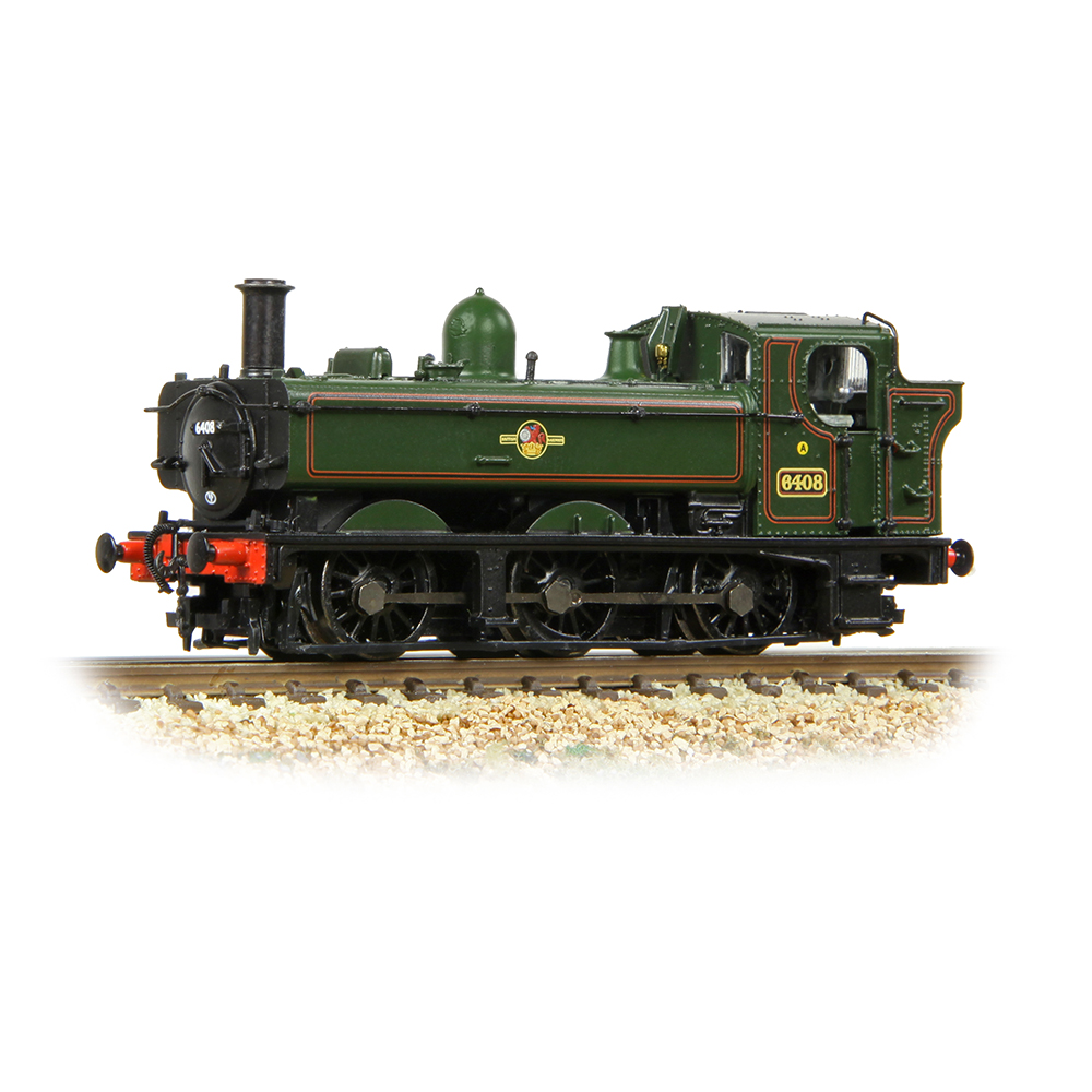 Graham Farish 371-987A - GWR 64XX Pannier Tank 6408 BR Lined Green (Late Crest) - N Gauge