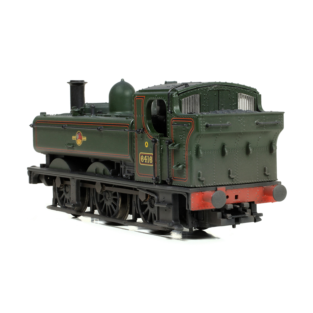 Graham Farish 371-987B - GWR 64XX Pannier Tank 6416 BR Lined Green (Late Crest) WEATHERED - N Gauge