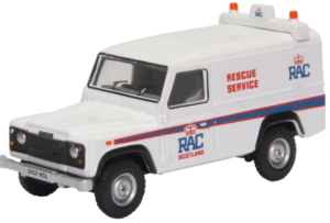 OXFORD DIECAST 76DEF015 Land Rover Defender LWB Hard Back RAC - OO gauge