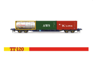 Hornby TT6030 Touax KFA Container Wagon with 3x20 Containers TT Gauge