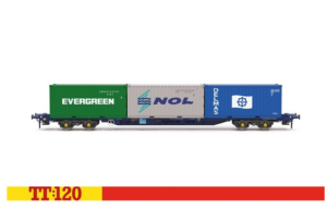Hornby TT6032 Touax KFA Container Wagon with 3x20 Containers TT Gauge