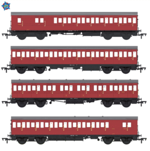 EFE Rail E86023 LBSCR 54ft 'Isle of Wight' 4-Coach Pack BR Crimson - OO Gauge