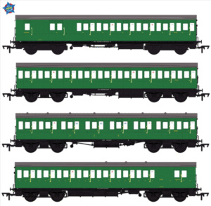 EFE Rail E86024 LBSCR 54ft 'Isle of Wight' 4-Coach Pack BR (SR) Green - OO Gauge
