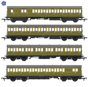 EFE Rail E86021 LBSCR 54ft 'Isle of Wight' 4-Coach Pack SR Maunsell Green - OO Gauge