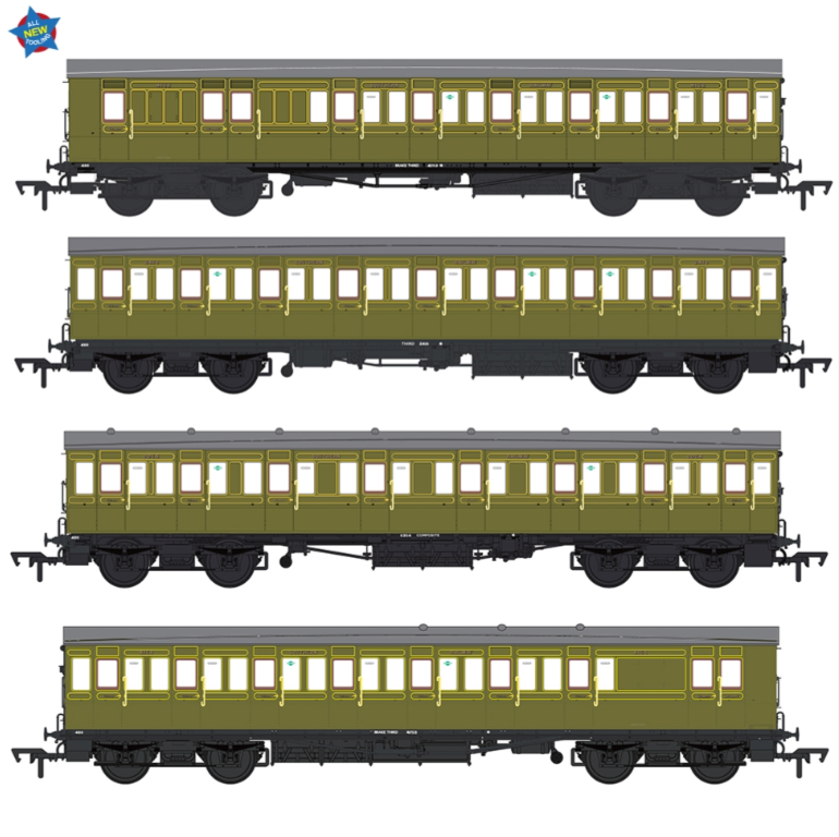 EFE Rail E86021 LBSCR 54ft 'Isle of Wight' 4-Coach Pack SR Maunsell Green - OO Gauge