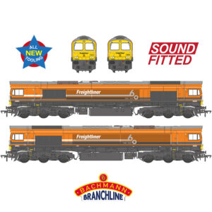 Bachmann 50-011SF Class 66/5 66501 Freightliner 60 1965-2025 Freightliner Orange - OO Gauge