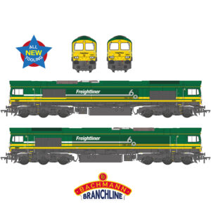 Bachmann 50-012 Class 66/6 66601 Freightliner 60 1965-2025 Freightliner Green - OO Gauge