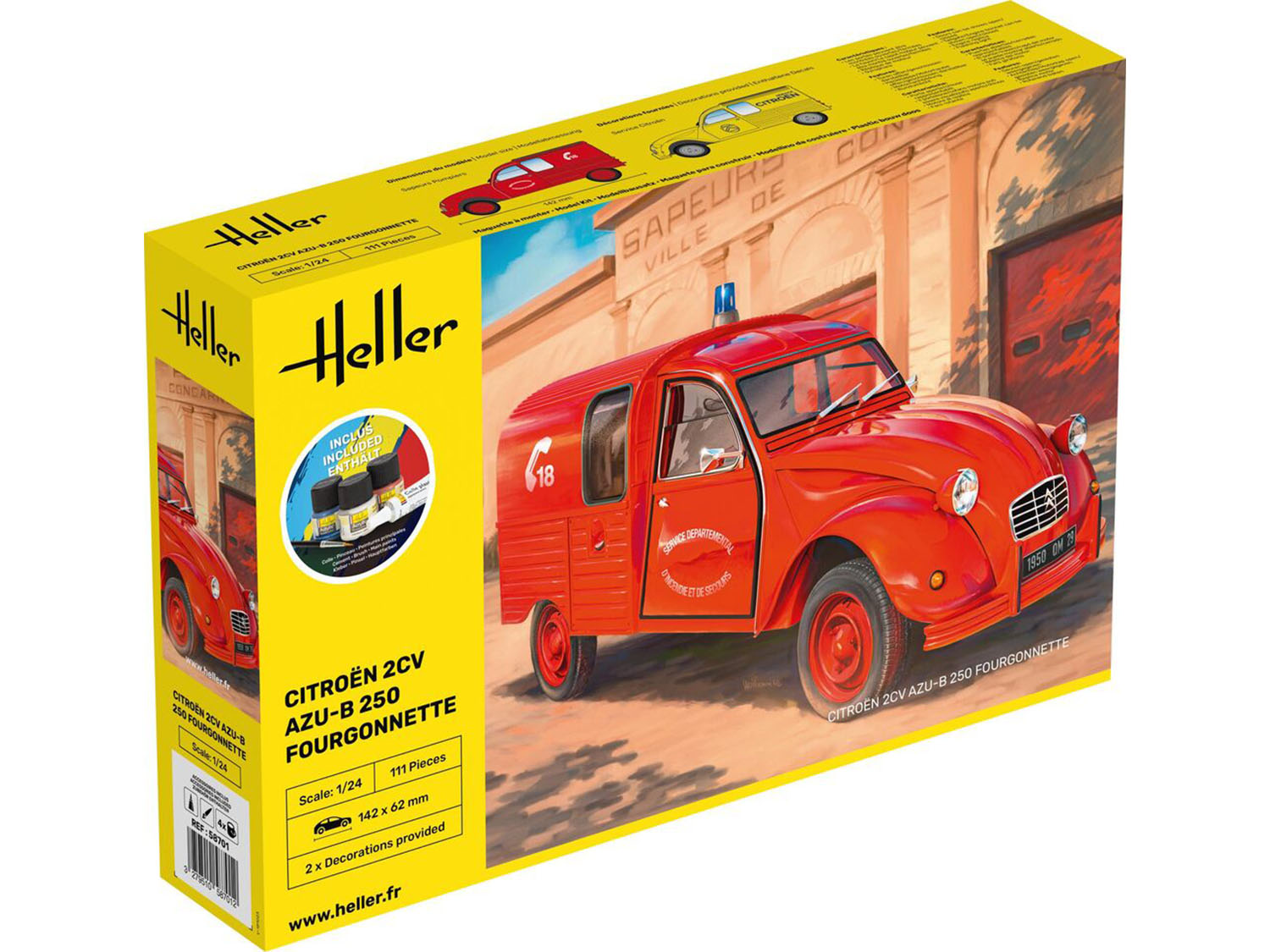 Maquette Citroën 2 CV Heller 1/24 – 102 Pièces à Assemble – Parfait Pour Collectionneurs Et Fans De Retro
