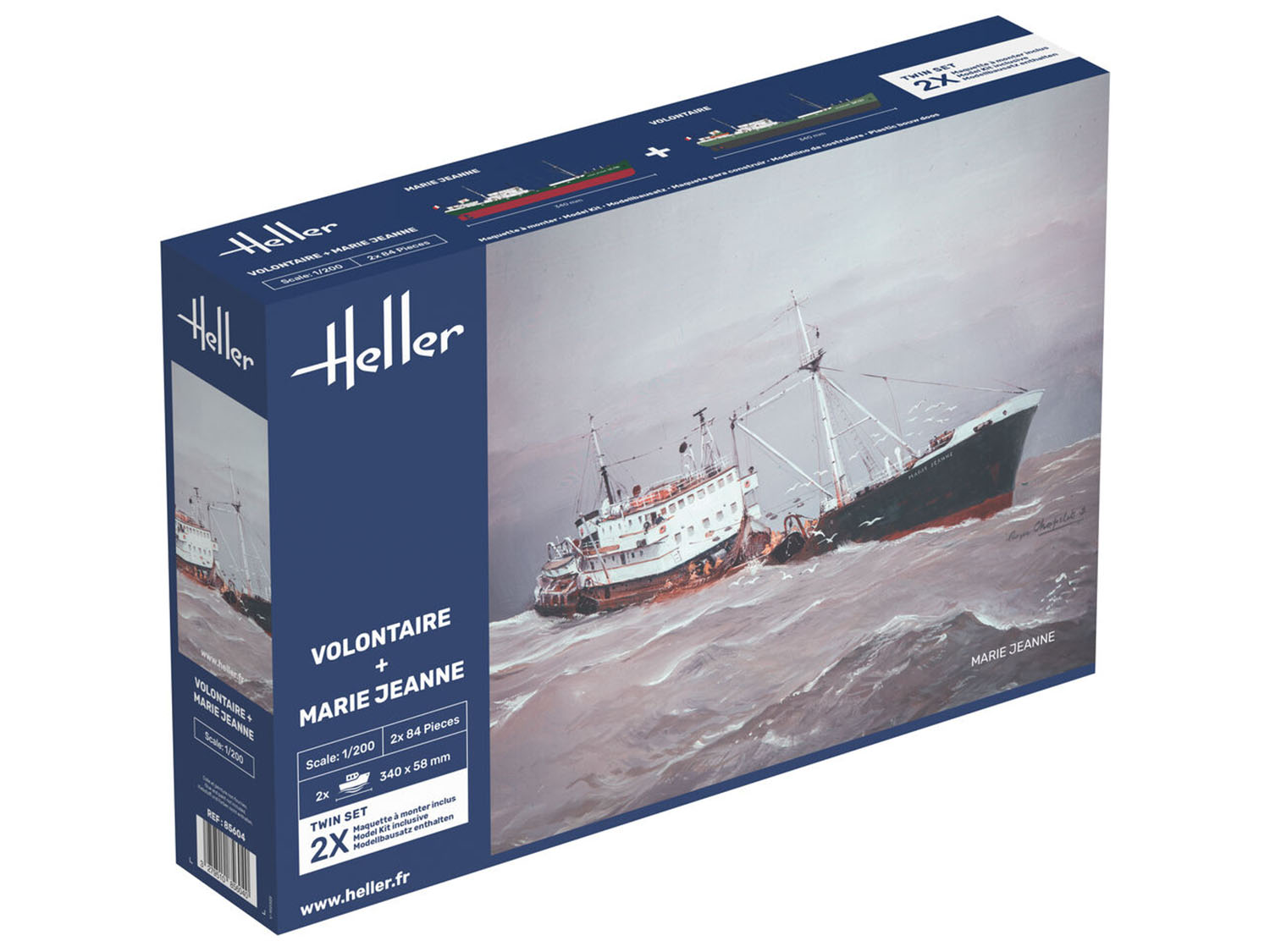 Maquette Bateau Heller - 2 Modèles Volontaire + Marie Jeanne - Échelle 1/200 - Neuf