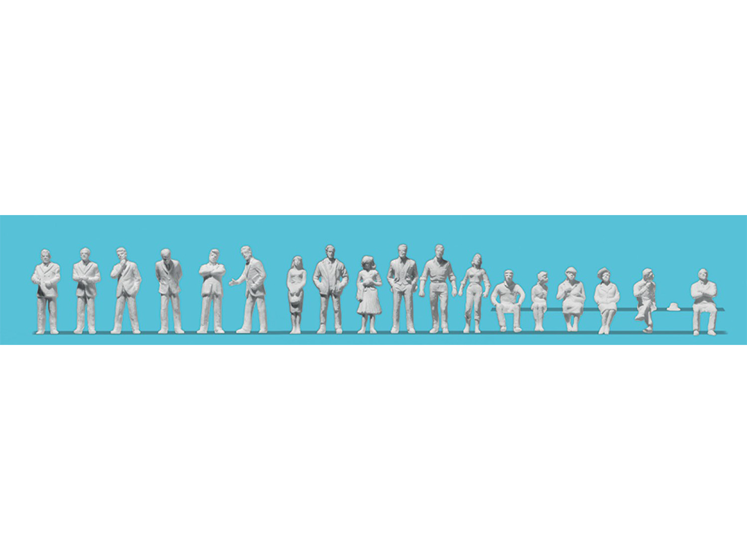Preiser Set Preiser PR80994 - Assorted Persons (18) Unpainted Figure Set - Rainbow ...