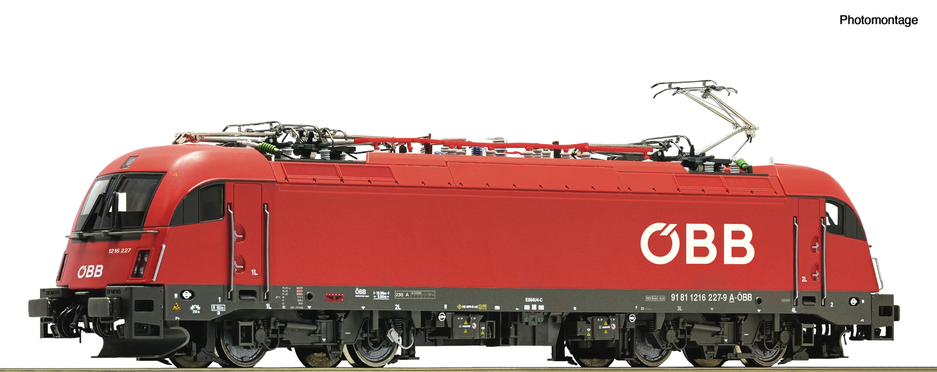 Roco Rgsbrblk Roco RC7500032 - OBB Rh1216 227-9 Electric Locomotive VI - Rainbow Railways