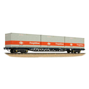 Bachmann 38-626B BR FFA Inner Flat BR Blue, 3 x Type L Freightliner Containers - OO Gauge