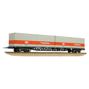 Bachmann 38-626C BR FFA Inner Flat BR Blue, 2 x Type N Freightliner Containers - OO Gauge