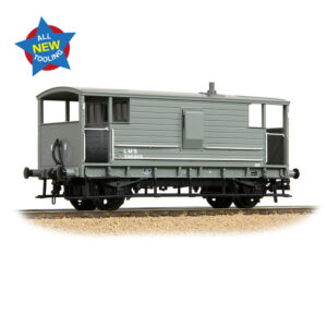 Bachmann 38-976 LMS 20T Brake Van LMS Grey (Small Letters) - OO Gauge