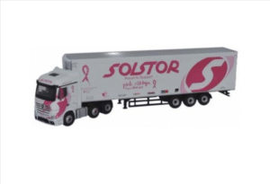 OXFORD DIECAST 76MB005 Mercedes Actros SSC Fridge Solstor Pink Ribbon Foundation - OO gauge