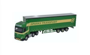 OXFORD DIECAST 76MB006 Mercedes Actros GSC Curtainside Sparks Transport - OO gauge