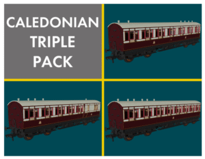 Rapido 978107 Caledonian ‘Evolution’ Non-Corridor Carriage Pack - OO Gauge