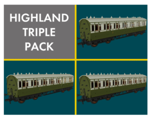 Rapido 978113 Highland ‘Evolution’ Non-Corridor Carriage Pack - OO Gauge