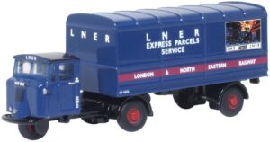 Oxford Diecast 120MH004 Scammell Mechanical Horse Van Trailer LNER  - 1:120 Scale
