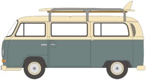Oxford Diecast 120VW003 VW T2 Bus/Surfboards Fiord Blue/Arcona White - 1:120 Scale