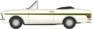 Oxford Diecast 43CCC002 Ford Cortina MkII Crayford White/Green Ermine White/Green Convertible - 1:43 Scale